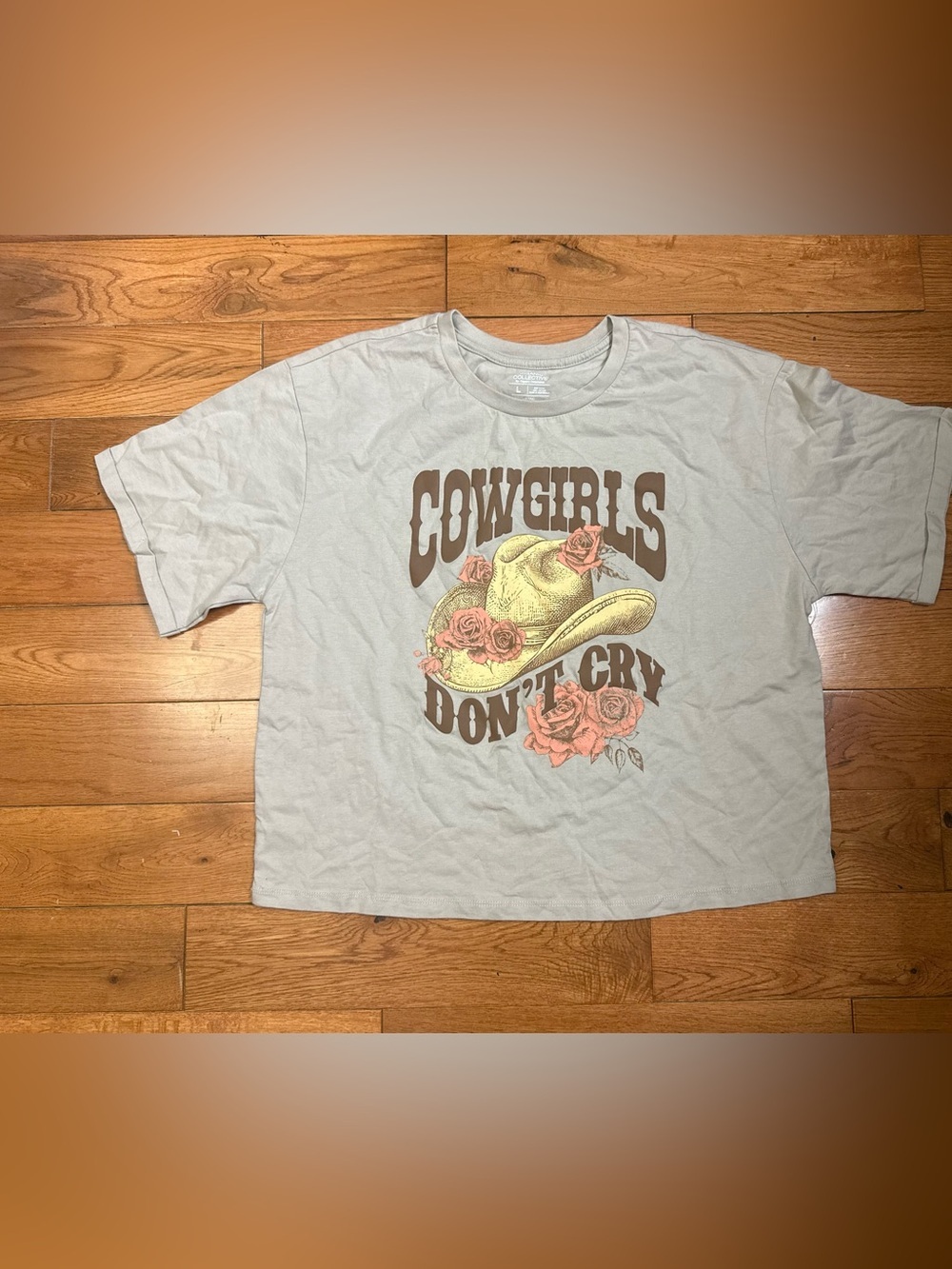 Organic Generation ‘Cowgirls Don’t Cry’ Cropped Organic Cotton Short Sleeve Tee